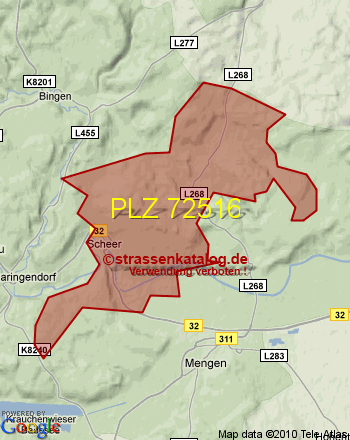 Postleitzahl 72516