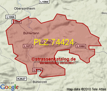 Postleitzahl 74424
