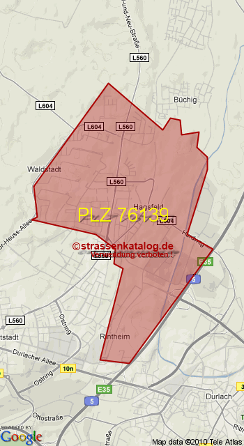 Postleitzahl 76139