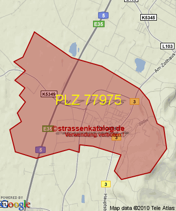 Postleitzahl 77975