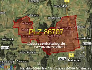 Postleitzahl 86707