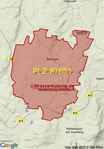 Postleitzahl 87651