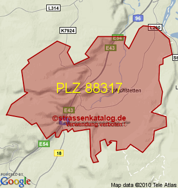 Postleitzahl 88317