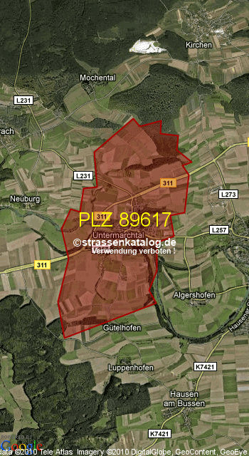 Postleitzahl 89617