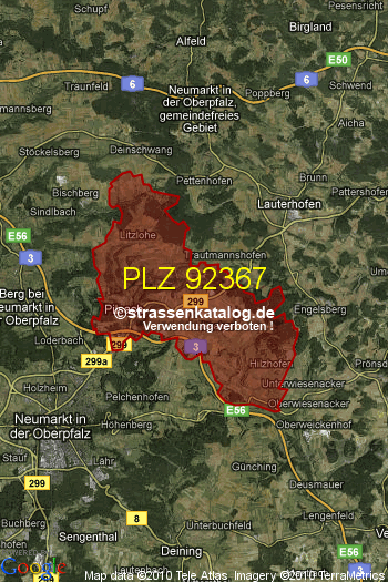 Postleitzahl 92367